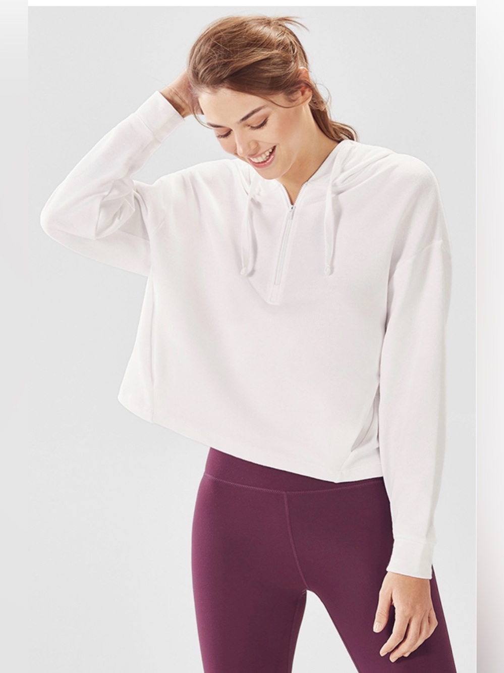 Fabletics | White Hallie Hoodie, L NWT